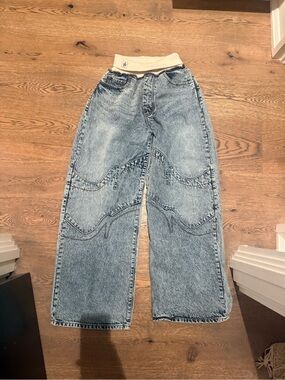 Low waist device jeans vintage wash
